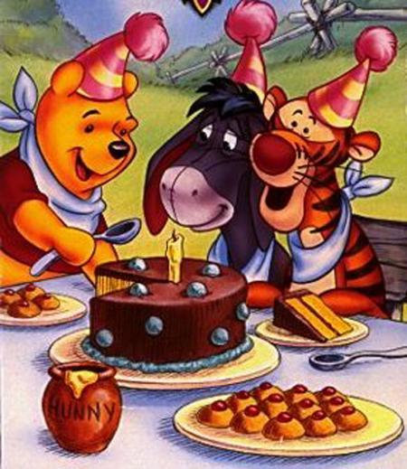 Winnie fait uen fete d'anniversaire avec ses amis
